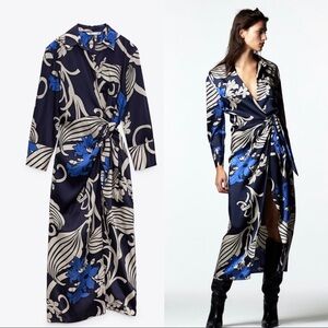 ZARA PRINTED MAXI WRAP DRESS